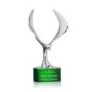 Maverick Eagle Green on Paragon Base Animals Crystal Award