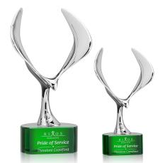 Maverick Eagle Green on Paragon Base Animals Crystal Award - Newest Additions