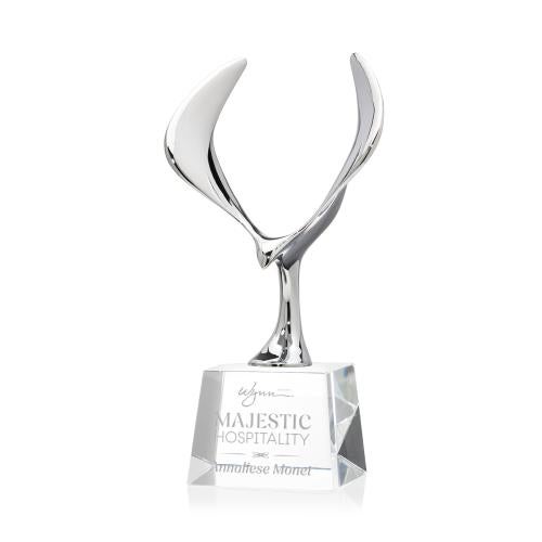 Corporate Awards - Crystal Awards - Maverick Eagle Clear on Robson Base Animals Crystal Award