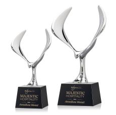 Maverick Eagle Black on Robson Base Animals Crystal Award - Newest Additions