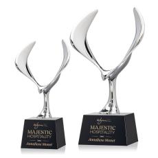 Maverick Eagle Black on Robson Base Animals Crystal Award - Eagle Awards