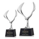 Maverick Eagle Black on Robson Base Animals Crystal Award