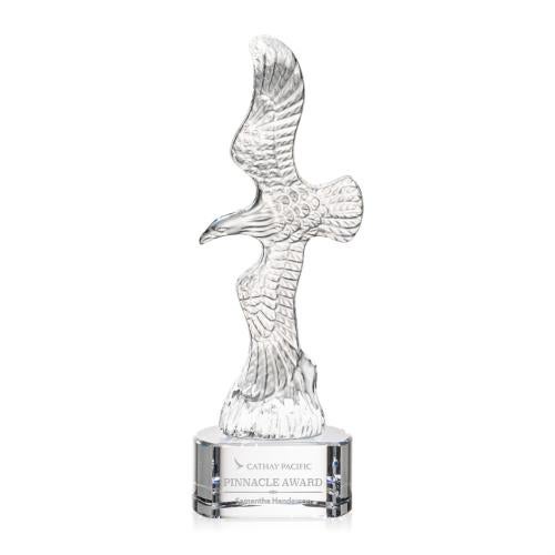 Corporate Awards - Crystal Awards - Staffordshire Eagle on Paragon Base - Clear