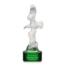 Staffordshire Eagle on Paragon Base - Green - Glass Awards