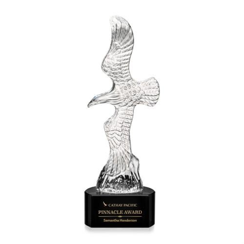 Corporate Awards - Crystal Awards - Staffordshire Eagle on Paragon Base - Black