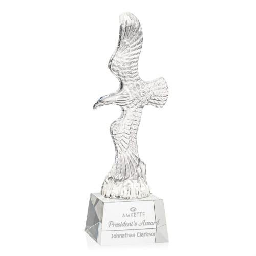 Corporate Awards - Crystal Awards - Staffordshire Eagle on Robson Base  - Clear