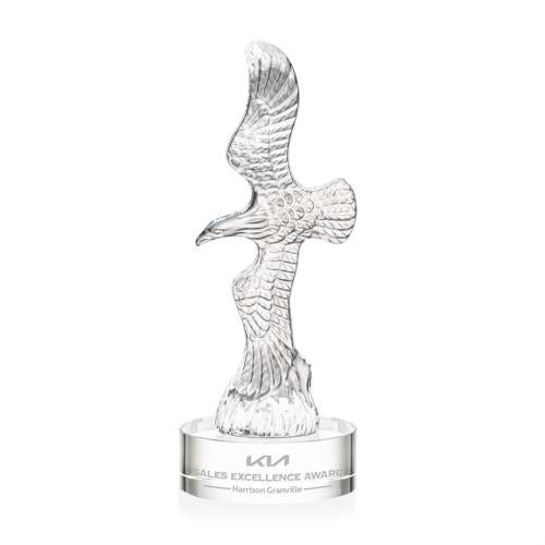 Corporate Awards - Crystal Awards - Staffordshire Eagle on Stanrich Base - Clear
