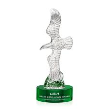 Staffordshire Eagle on Stanrich Base - Green - Glass Awards