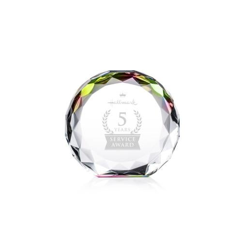 Corporate Awards - Crystal Awards - Seville Prismatic Circle Crystal Award