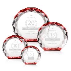 Seville Red Circle Crystal Award - Crystal Diamond Awards