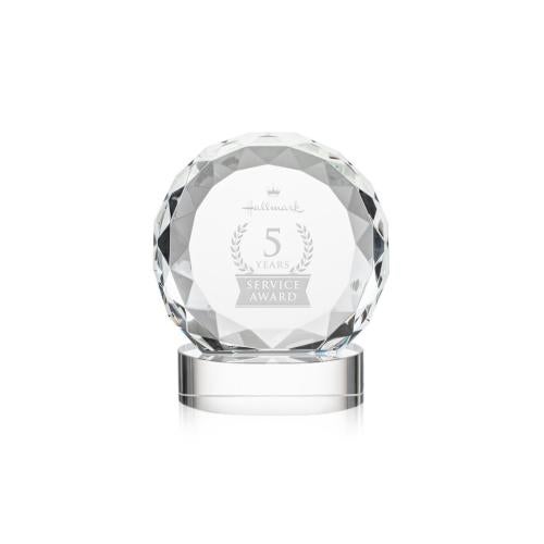 Corporate Awards - Crystal Awards - Seville Clear on Alberton Base Circle Crystal Award