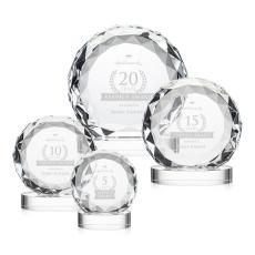 Seville Clear on Alberton Base Circle Crystal Award - Crystal Diamond Awards