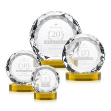 Seville Gold on Alberton Base Circle Crystal Award - Crystal Diamond Awards