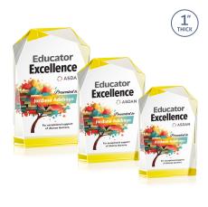 Donvale Full Color Gold Abstract / Misc Crystal Award - Crystal Awards