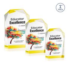 Donvale Full Color Gold Abstract / Misc Crystal Award - Crystal Awards