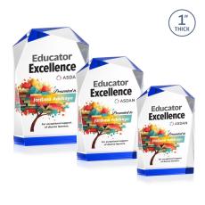 Donvale Full Color Blue Abstract / Misc Crystal Award - Colored Crystal