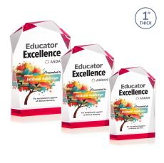 Donvale Full Color Red Abstract / Misc Crystal Award - Glass Awards