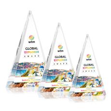 Helston Full Color Clear Pyramid Crystal Award - Full Color Awards