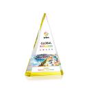 Helston Full Color Gold Pyramid Crystal Award