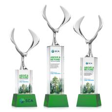 Maverick Eagle Full Color Green on Belcroft Base Animals Crystal Award - Service Awards