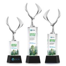 Maverick Eagle Full Color Black on Belcroft Base Animals Crystal Award - Metal Awards