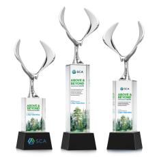Maverick Eagle Full Color Black on Belcroft Base Animals Crystal Award - Service Awards