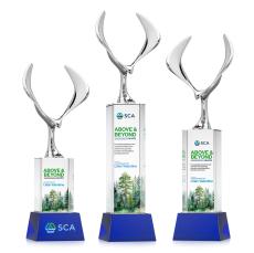 Maverick Eagle Full Color Blue on Belcroft Base Animals Crystal Award - Metal Awards