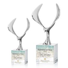 Maverick Eagle Full Color Clear on Granby Base Animals Crystal Award - Metal Awards