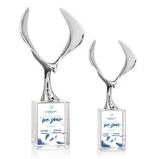 Maverick Eagle Full Color Clear on Lexington Base Animals Crystal Award - Metal Awards