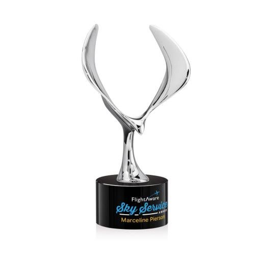 Corporate Awards - Crystal Awards - Maverick Eagle Full Color Black on Marvel Base Animals Crystal Award