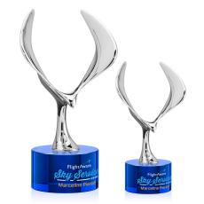 Maverick Eagle Full Color Blue on Marvel Base Animals Crystal Award - Eagle Awards