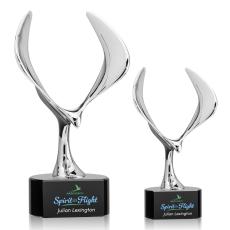 Maverick Eagle Full Color Black on Paragon Base Animals Crystal Award - Eagle Awards