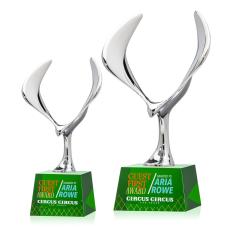 Maverick Eagle Full Color Green on Robson Base Animals Crystal Award - Eagle Awards