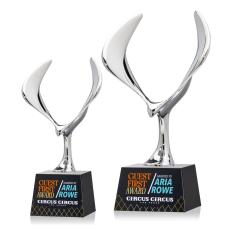 Maverick Eagle Full Color Black on Robson Base Animals Crystal Award - Service Awards