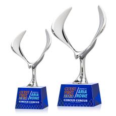 Maverick Eagle Full Color Blue on Robson Base Animals Crystal Award - Service Awards