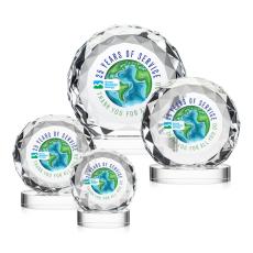 Seville Full Color Clear on Alberton Base Circle Crystal Award - Award Shapes