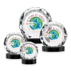 Seville Full Color Black on Alberton Base Circle Crystal Award - Newest Additions