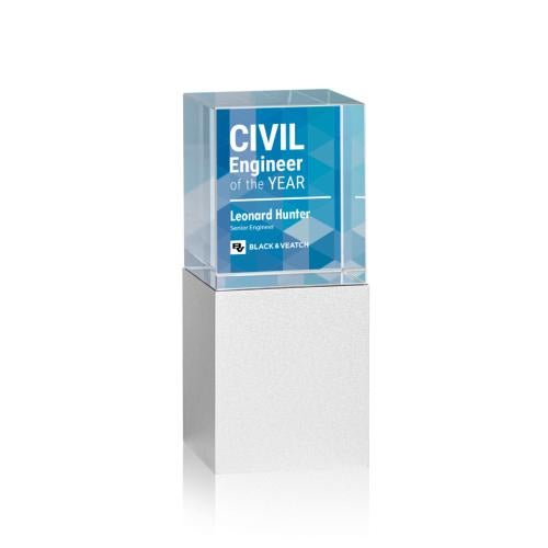 Corporate Awards - Crystal Awards - Glencoe Full Color Obelisk Crystal Award