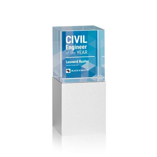 Corporate Awards - Crystal Awards - Glencoe Full Color Obelisk Crystal Award