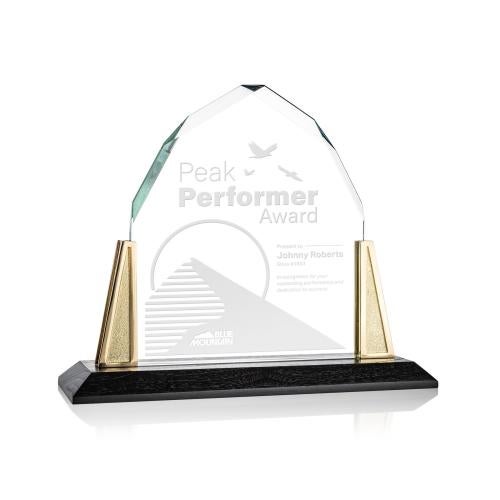 Corporate Awards - Metal Awards - Avalon Gold Arch & Crescent Crystal Award