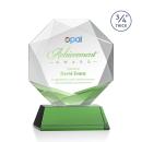Bradford Full Color Green on Newhaven Base Crystal Award