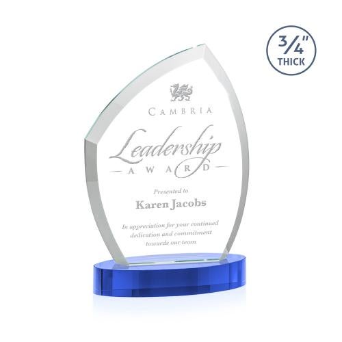 Corporate Awards - Crystal Awards - Daltry Sky Blue on Alberton Base Abstract / Misc Crystal Award