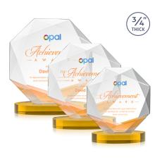 Bradford Full Color Amber on Alberton Base Crystal Award - Newest Additions