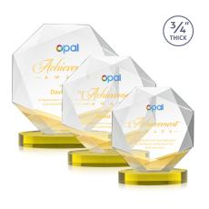 Bradford Full Color Gold on Alberton Base Crystal Award - Full Color Awards