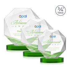 Bradford Full Color Green on Alberton Base Crystal Award - Newest Additions