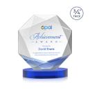 Bradford Full Color Blue on Alberton Base Crystal Award