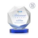 Bradford Full Color Blue on Alberton Base Crystal Award