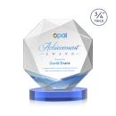 Bradford Full Color Sky Blue on Alberton Base Crystal Award