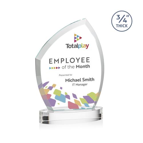 Corporate Awards - Crystal Awards - Daltry Full Color Clear on Alberton Base Abstract / Misc Crystal Award