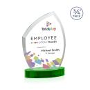Daltry Full Color Green on Alberton Base Peak Crystal Award
